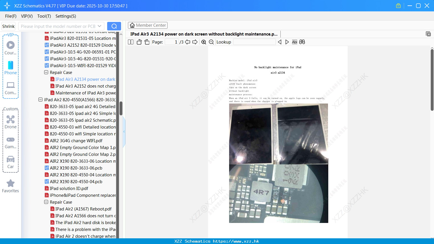 IPad Air3 A2134 Power On Dark Screen Without Backlight Maintenance